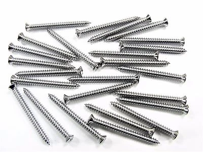 LINCOLN Chrome Interior Screws- #8 x 1-3/4" Long- #6 Oval Head- 25 screws- #283 - Image 1 of 4