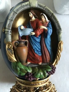 Franklin Mint FABERGE EGG 4" tall "MIRACLE AT CANA" Collectible numbered - Picture 1 of 12