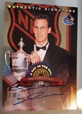 Trevor Linden ~RARE~ 1997-98 DONRUS S AUTHENTIC SIGNATURE ⭐/500⭐ Canucks NYIsles