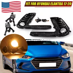 Para 16-2017 2018 Hyundai Elantra luces de circulación diurna LED señal de giro luz antiniebla - Imagen 1 de 11