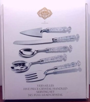 Juego de servir Shannon Crystal de Godinger Versailles 5 piezas con mango de cristal Foto 1 de 3