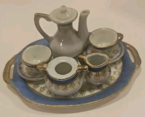 Vintage Porcellana Casa delle Bambole Miniature Set da Tè 9 Pezzi Vichingo Importade Giappone - Foto 1 di 10