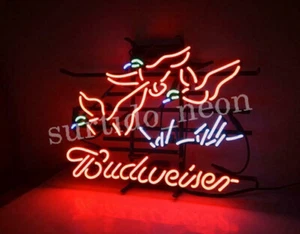 Letrero de neón real de cerveza Lager clásica faisán pato volador regalo 24"x20" - Imagen 1 de 1