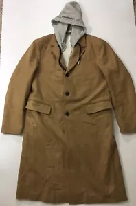 Diesel Men W-Dexty Hooded Trench Button Up Jacket Wool Coat $448 Tan Size 54 - Picture 1 of 2