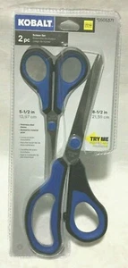 KOBALT 2 PACK STAINLESS STEEL SCISSORS SET / NON SLIP GRIP - Picture 1 of 12