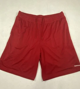 RFEEBOK Men's Basketball Shorts Mesh Red Elastic Waist Drawstring LG 10" Inseam - Picture 1 of 9