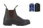 Blundstone 500 Stout Brown Leather Australian Chelsea Boots With Polishing Pad