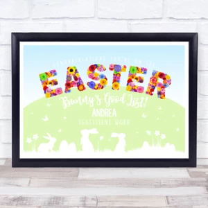 Hermoso Conejo de Pascua Floral Buena Lista Certificado Personalizado Impresión Premio - Imagen 1 de 1