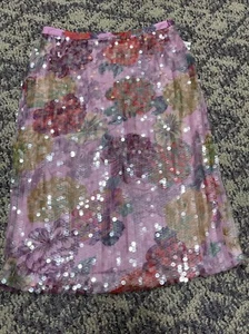 NWT New $150 Anthropologie Paillette Sequined Pink/Rose Skirt Size 6 - Picture 1 of 6