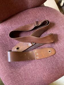 Vintage 2” wide leather guitar strap
