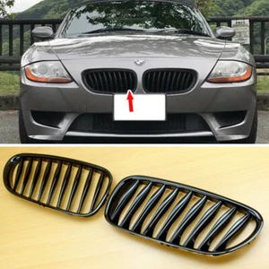 Glossy Black Front Hood Grille Grill For BMW Z4 E85 E86 Coupe Cabriolet 03-08 - Picture 1 of 8