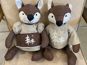 Adorable fox dolls - plush/beanbag - for cabin decor, child's room decor, etc. - Picture 1 of 3
