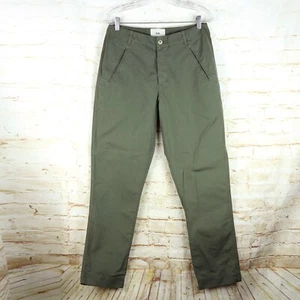 Folk Pants Mens Size 2 Green Assembly Tapered Cotton Trousers 29x29 Button Fly - Picture 1 of 11