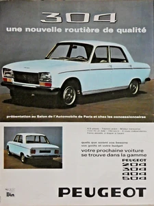 PUBLICITE 1969 PEUGEOT 304 - UNE NOUVELLE ROUTIERE DE QUALITÉ PRÉSENTÉ AU SALON - Imagen 1 de 1