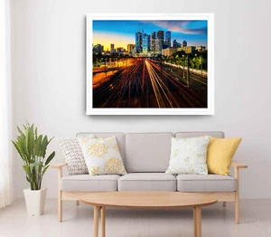 Railway Print, City Wall Art, Sunset View Framed Nature Wall Art, Natural - Bild 1 von 5