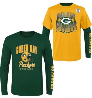 Camiseta Preescolar 4-7 Green Bay Packers Día del Juego 3 en 1 Manga Larga Nueva con Etiquetas Foto 1 de 4