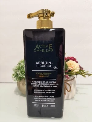 Gel de ducha exfoliante blanqueador fuerte arbutina por goteo de caviar activo + regaliz  Foto 1 de 4