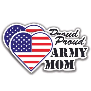 ORGULLOSA CALCOMANÍA DE MAMÁ EJÉRCITO DE EE. UU. 2 pegatinas bandera bogo parachoques ventana de automóvil 4x4 - Imagen 1 de 1