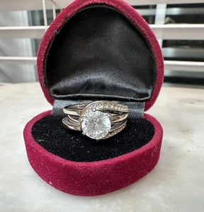 Sterling Silber Ring Set Zirkonia Größe 7 (REDUZIERTER PREIS) - Bild 1 von 10