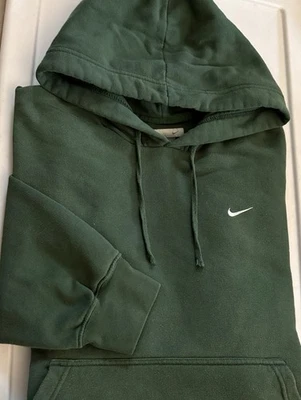 Vintage Nike Hoodie Mens Medium Pullover Green Sweatshirt Swoosh Logo 90s - Image 1 of 4