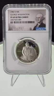 PF69 1982-S George Washington Commemorative Half Dollar NGC Special Lbl *5787 - Image 1 of 2