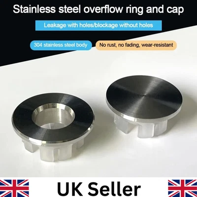 Replacement Sink Overflow Covers Round Trim Ring Cap Kitchen Bathroom Supplies - Image 1 of 4