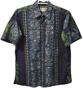 Blue Hawaii Hawaiian Islands L Made in Hawaii USA Button up Short Sleeve Shirt - Picture 1 of 7
