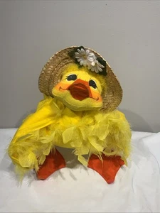 Sombrero de paja y boa de plumas Annalee 2006 20" Momma Duck - Imagen 1 de 10