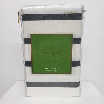 2 novos travesseiros europeus Kate Spade listra Sham Harbour preto 26 X 26 - Imagem 1 de 4