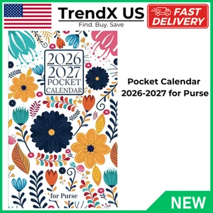 Taschenkalender 2026-2027 für Geldbörse klein 2 Jahre Monatsplaner Minigröße - Bild 1 von 2