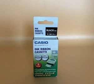Casio Ink Ribbon Cassette TR-188BK - 3 Pack Black Ink for Disc Title Printers - Picture 1 of 3