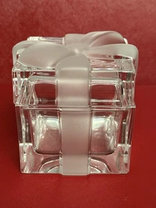 Tiffany & Co Kristall mattiert Band Schleife Quadrat Geschenk Schmuck Schmuckschatulle - Bild 1 von 9