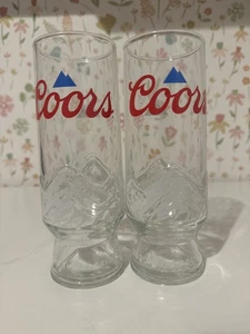 Coors Light Pint 20oz  Glasses x 2 Embossed New CE M21 - Picture 1 of 4