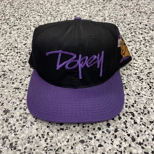 Vintage 90er Disney Mütze Schneewittchen Dopey Goofy Hat Co schwarz lila MÄNGEL - Bild 1 von 7