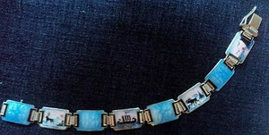 Noruega Plata Pintoresco Esmalte Pulsera - Aksel Holmsen / Norne C. 1930s - Bild 1 von 3