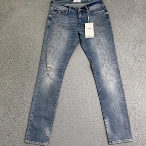 OVADIA NY Men's Light PAINT SPLATTER Skinny Fit Mid Rise Stretch Jeans 32 NWT - Picture 1 of 16