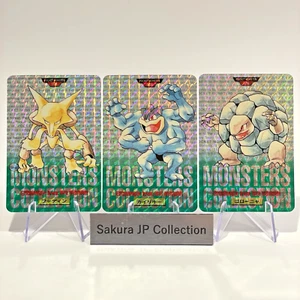 Alakazam Machamp Golem Bandai Carddass 065 068 076 Green Prism Japanese Pokemon - Picture 1 of 19