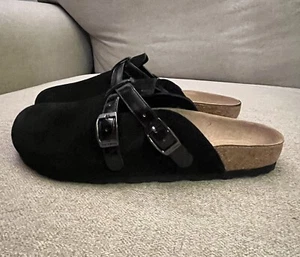 Birkenstock Tatami Aquarius Clog Slip On Black Leather Women's Size 6 NIB - Picture 1 of 12