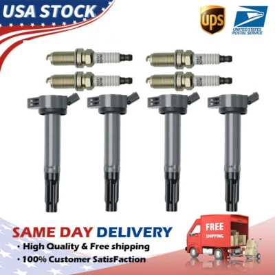 4X Bobina de encendido + 4X Bujía para Toyota Camry Avalon Rav4 Sienna Lexus UF487 Foto 1 de 4