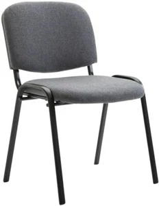 Poltrona Sedia Fissa Per Scrivania Ufficio Sala Attesa Conferenza Tessuto Grigio - Foto 1 di 4