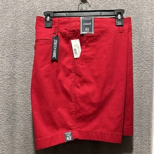 Pantaloncini da uomo Roundtree & Yorke nuovi con etichette flat davanti taglio dritto taglia 42 vero rosso 98C - Foto 1 di 4