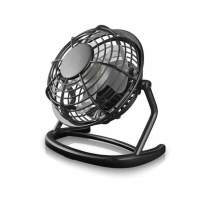 1x Black Mini USB Desk Fan Small Quiet Personal Cooler USB Power Portable Table - Image 1 of 4