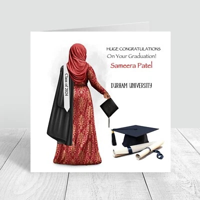 Graduation Card For Muslim Women Personalised Congratulations / Well done 932 - Image 1 of 4