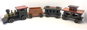 Wooden Train Engine With Three Cars For Children Under 4 Years Old - Picture 1 of 8