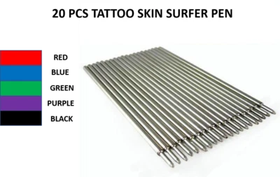 20 PCS Tattoo Skin Surfer Pens Skin Marking Pens Tattoo Pen Refills