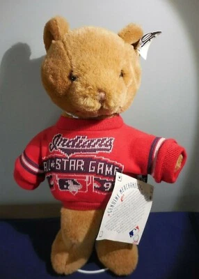 Cleveland Indians Stuffed Teddy Bear with 1997 All Star Game Sweater Tag Vintage - Image 1 of 4