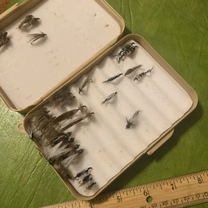 Vintage Fishing Tackle Orvis  Superfine Flies Fly Box And Flies Made In Denmark - Picture 1 of 16