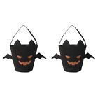 2 Count Halloween Candy Bucket Party Decoration Supplies Canvas Bags