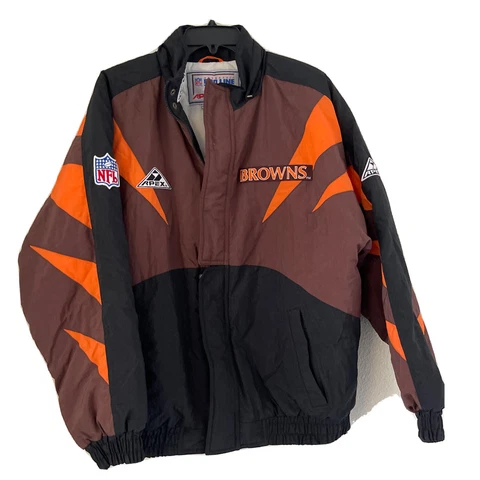 NFL Apex One Pro Line Cleveland Browns Vintage Football Jacket Sz M EUC Cover