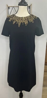 Алиса + оливковое золото короткое платье-футляр размер 0 украшенный вырез носил один - Изображение 1 из 4